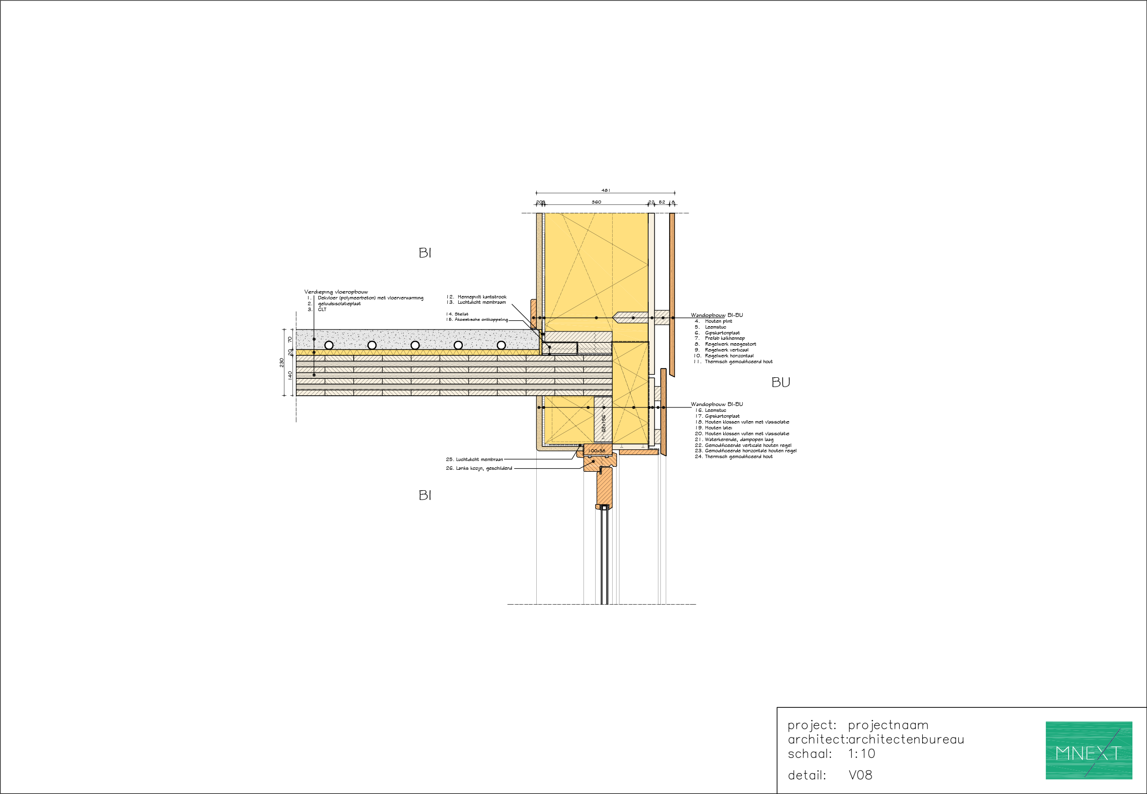 ECO+BOUW - V08 Wand dak raam